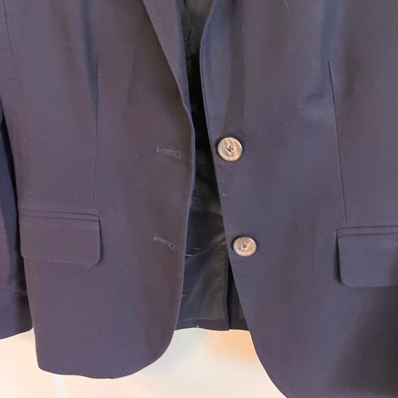 J.Crew Superfine Cotton Two Button Navy Blazer Size 0 - Picture 7 of 7
